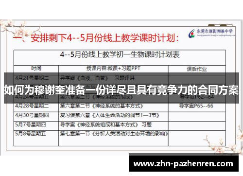 如何为穆谢奎准备一份详尽且具有竞争力的合同方案